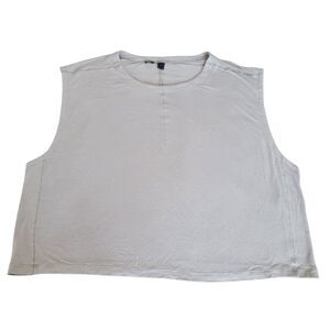 Lululemon Round neck Tank Light Grey Relaxed Cropped Sz L Women Muscle Shirt Top